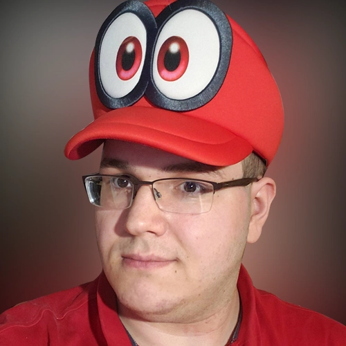 A photo of me, wearing a Mario hat like some kind of nerd.